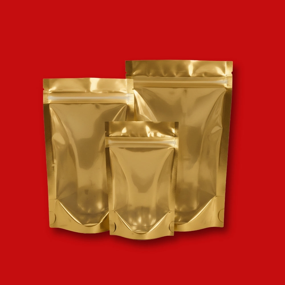 Golden & Transparent Standup Pouches