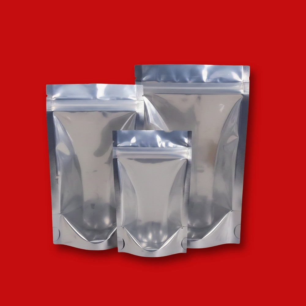 Silver & Transparent Standup Pouches